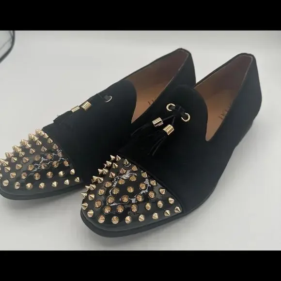 Velvet Studded Men's Tassel Loafer, Size 9 NWOT - Picture 1 of 4